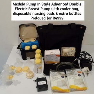 Medela Pump In Style Advanced Double Electric Breast Pump with cooler bag, disposable nursing pads & extra bottles