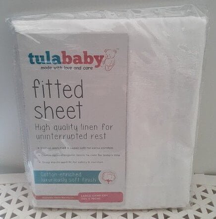 Tula Baby Large Camp Cot Fitted Sheet (White)