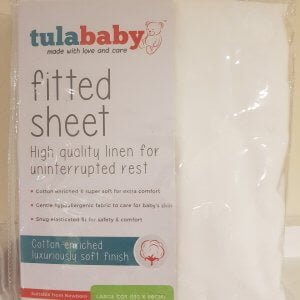 Tula Baby Large Cot Fitted Sheet (White)