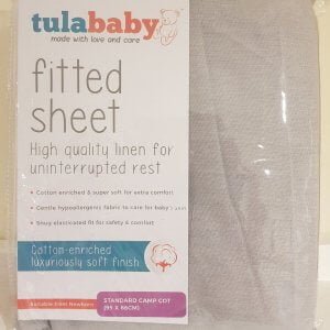 Tula Baby Std Camp Cot Fitted Sheet (Grey)