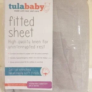 Tula Baby Std Camp Cot Fitted Sheet (Grey)