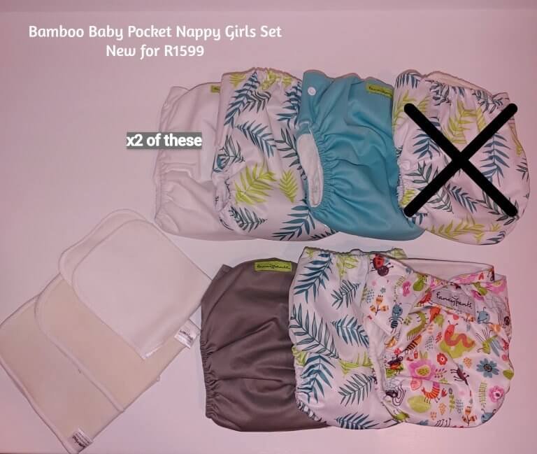 Bamboo Baby Pocket Nappy Girls Set