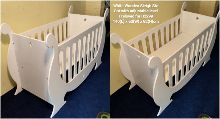 White Sleigh Std Cot