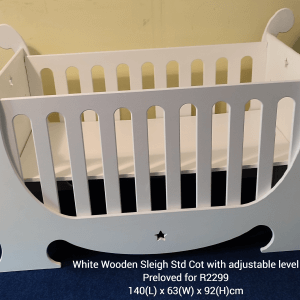 White Sleigh Standard Cot