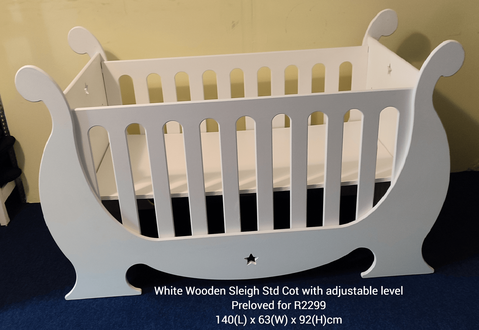 White Sleigh Standard Cot