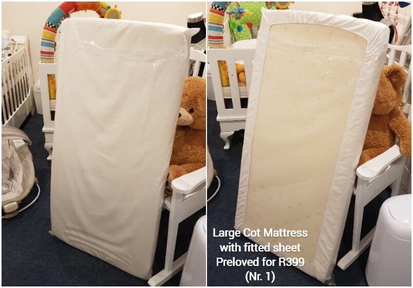 Large Cot Mattress with fitted sheet Nr. 1