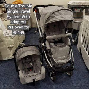 Double Trouble Single Travel System With adapters