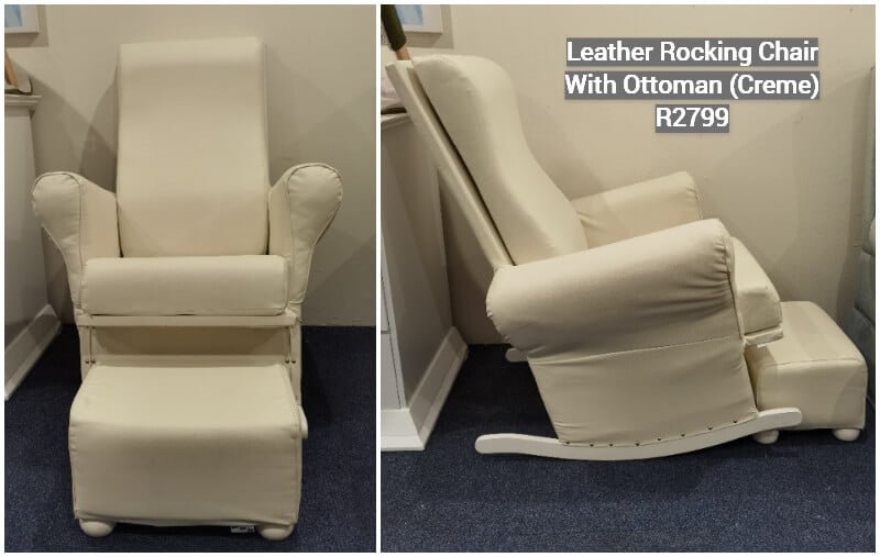 Leather rocking chair with ottoman hot sale