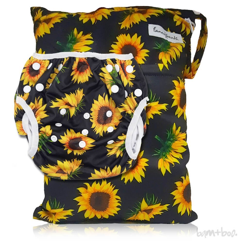 Bamboo Baby Wetbag & Swim Nappy Combo - Sunflower