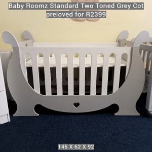 Baby Roomz Standard Two-Toned Grey Cot