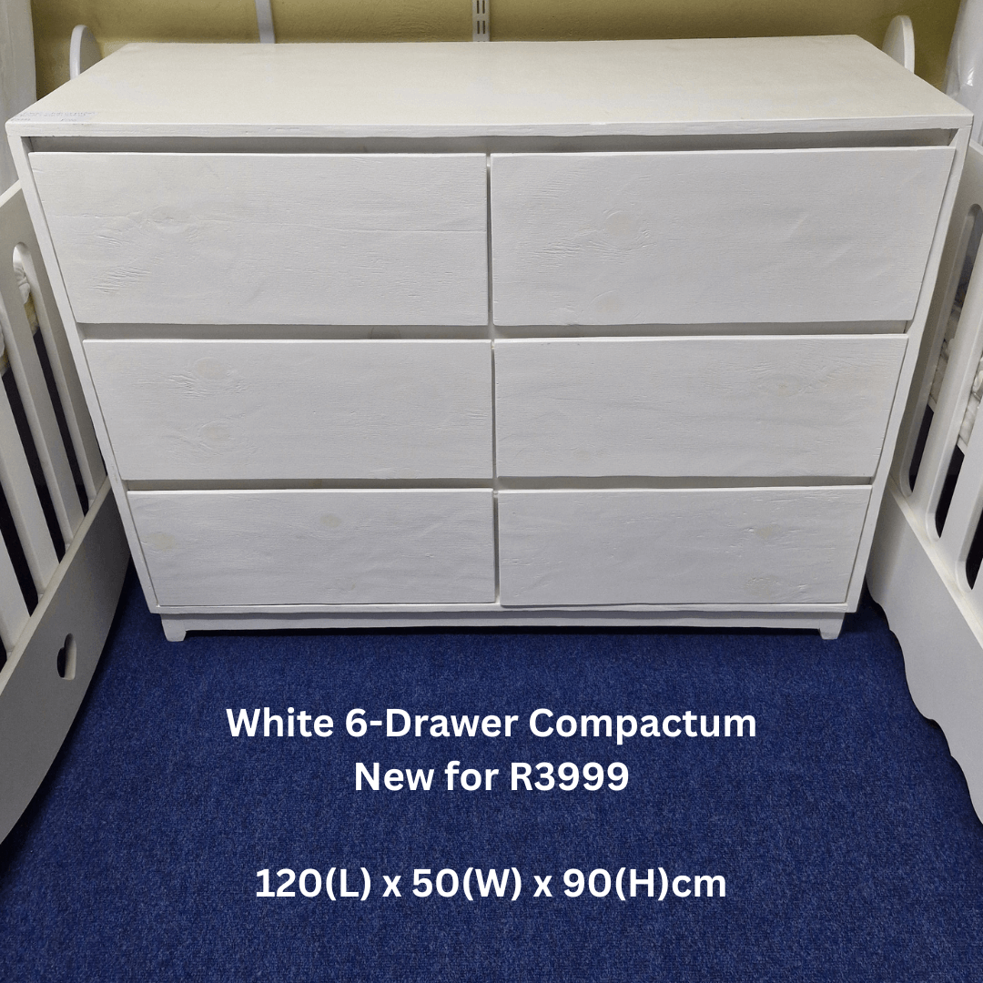 New White 6 Drawer Compactum