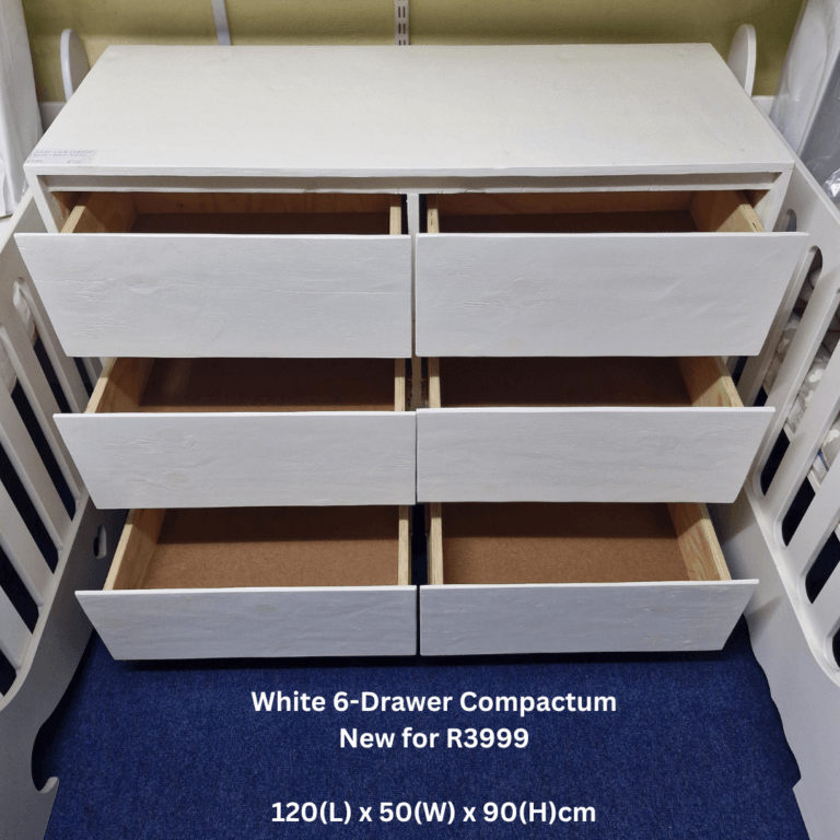 New White 6 Drawer Compactum