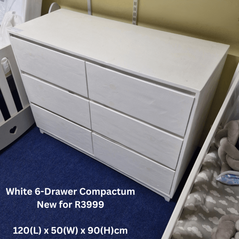 New White 6 Drawer Compactum