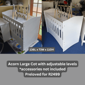 Acorn Large Cot with adjustable levels