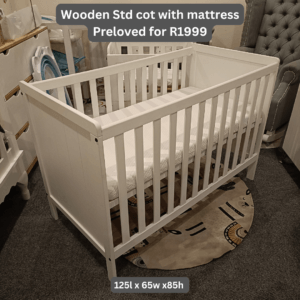 wooden std cot with mattress