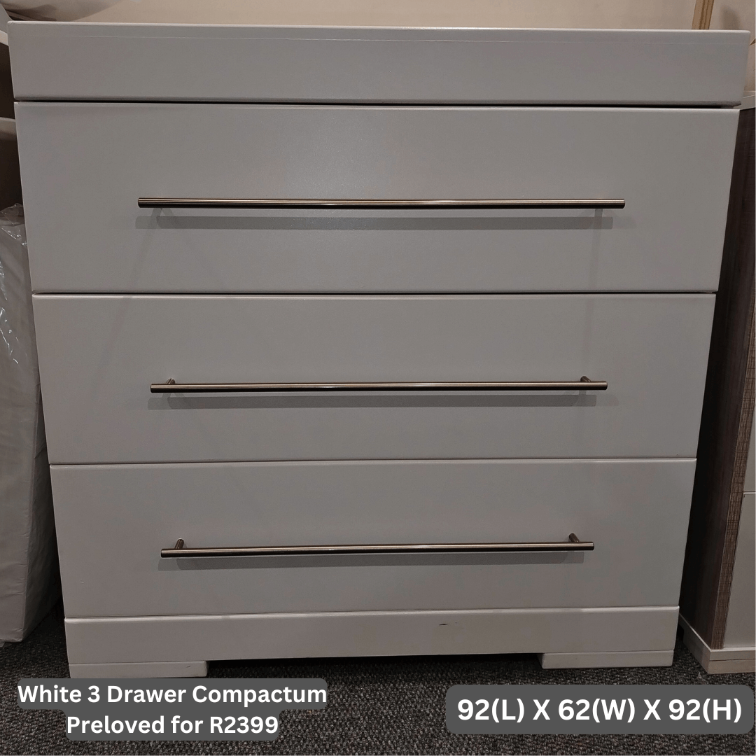 White 3 Drawer Compactum Preloved for R2399