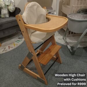 Wooden High Chair with Cushions