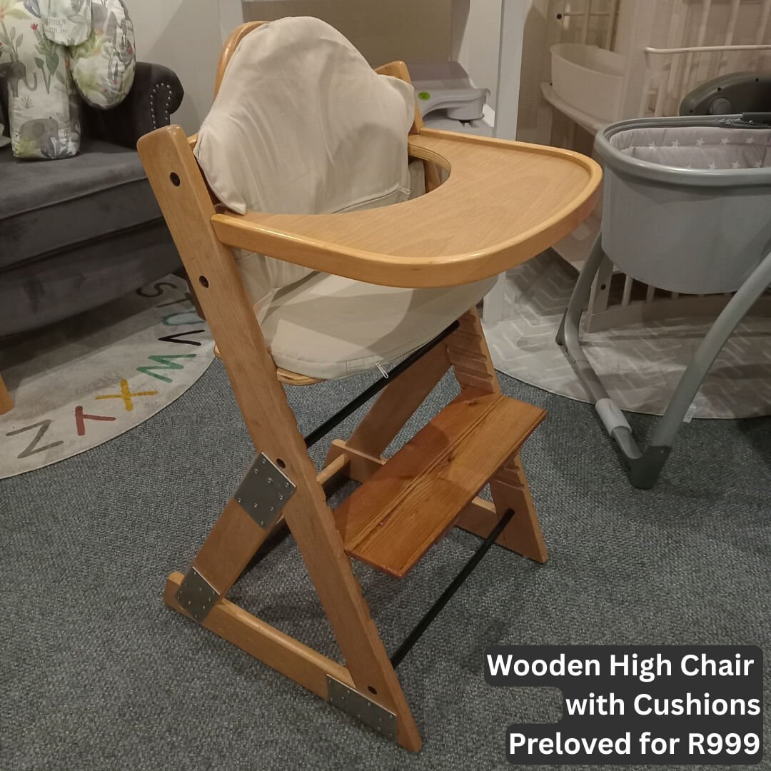 Wooden High Chair with Cushions