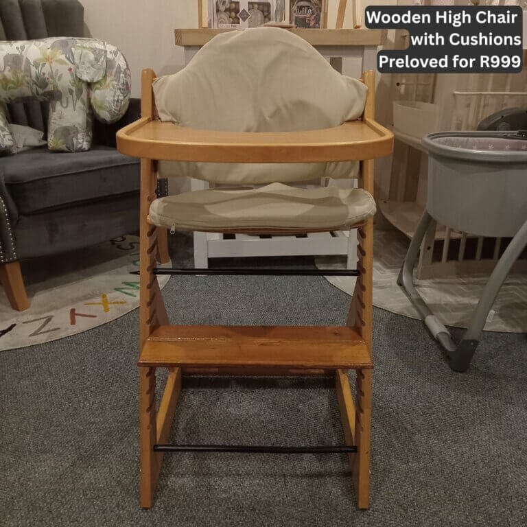 Wooden High Chair with Cushions
