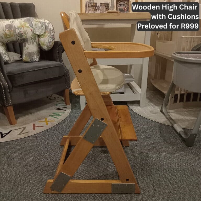Wooden High Chair with Cushions
