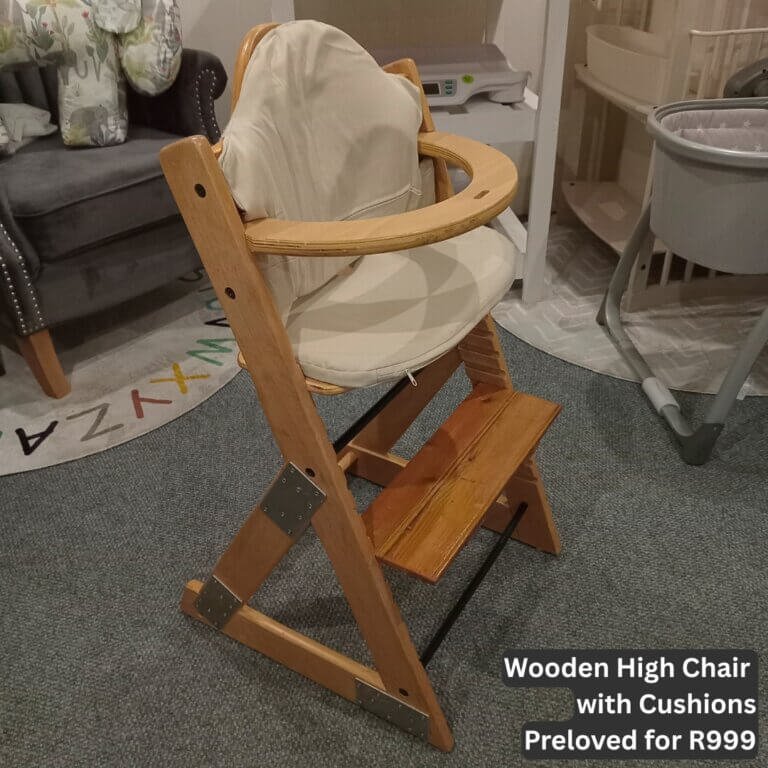 Wooden High Chair with Cushions