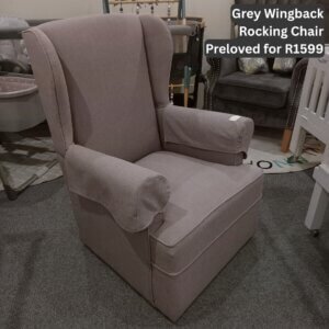 Grey Wingback Rocking Chair