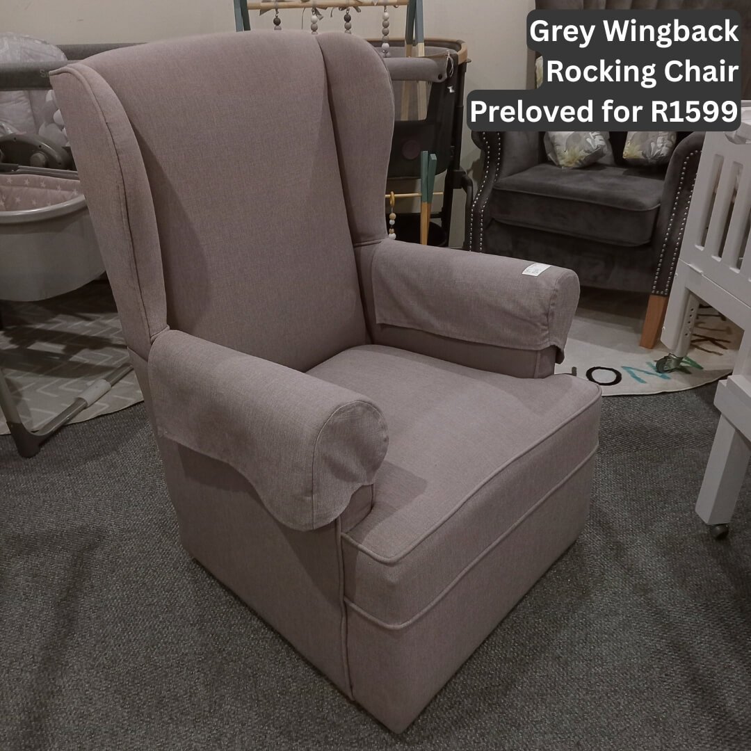 Grey Wingback Rocking Chair