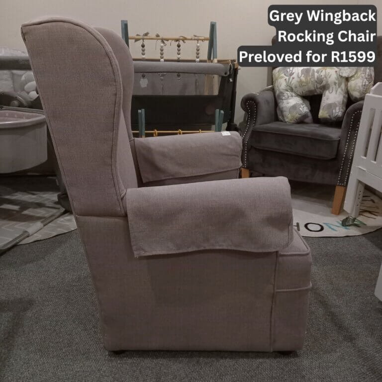 Grey Wingback Rocking Chair