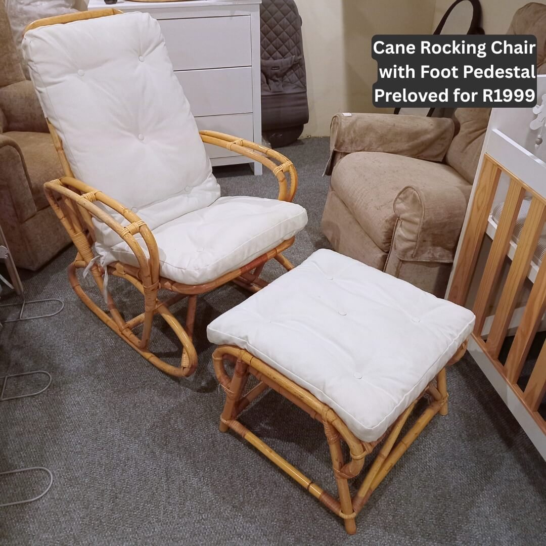 Cane Rocking Chair with Foot Pedestal