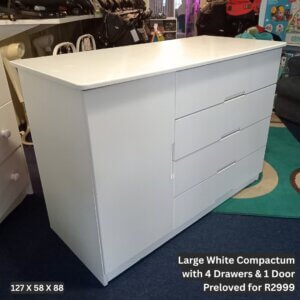 Large White Compactum with 4 Drawers