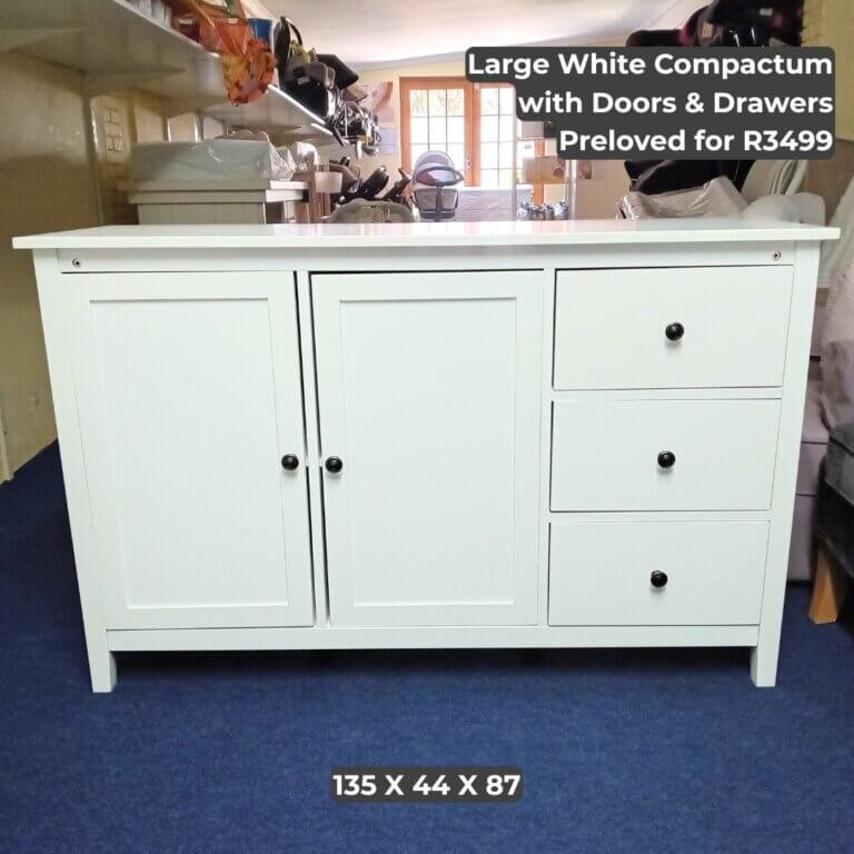Large White Compactum with Doors & Drawers
