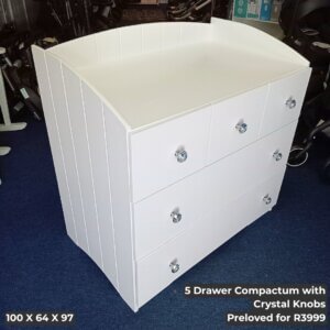 5 Drawer Compactum with Crystal Knobs