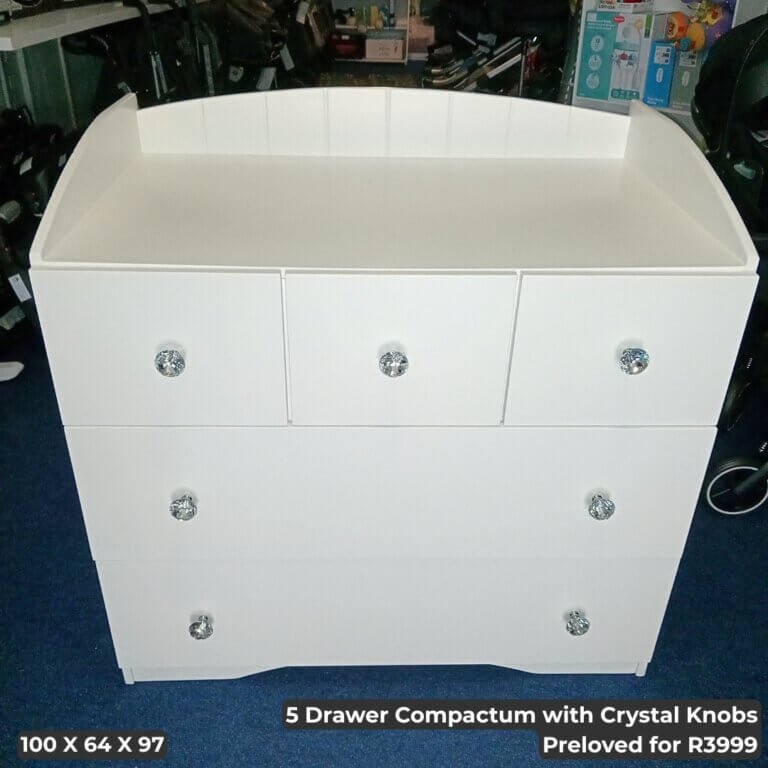 5 Drawer Compactum with Crystal Knobs
