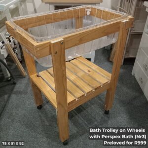 Bath Trolley on Wheels with Perspex Bath
