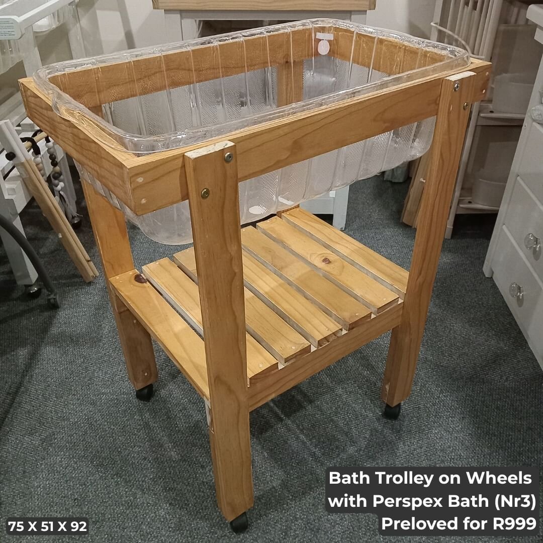 Bath Trolley on Wheels with Perspex Bath