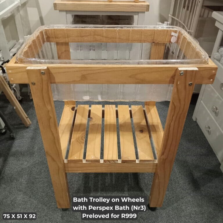 Bath Trolley on Wheels with Perspex Bath