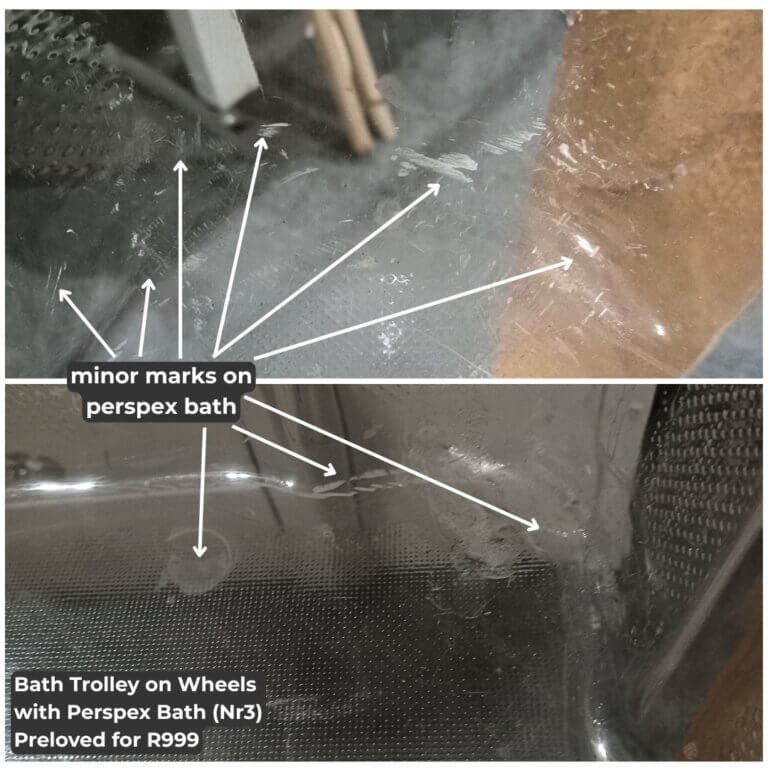 Bath Trolley on Wheels with Perspex Bath