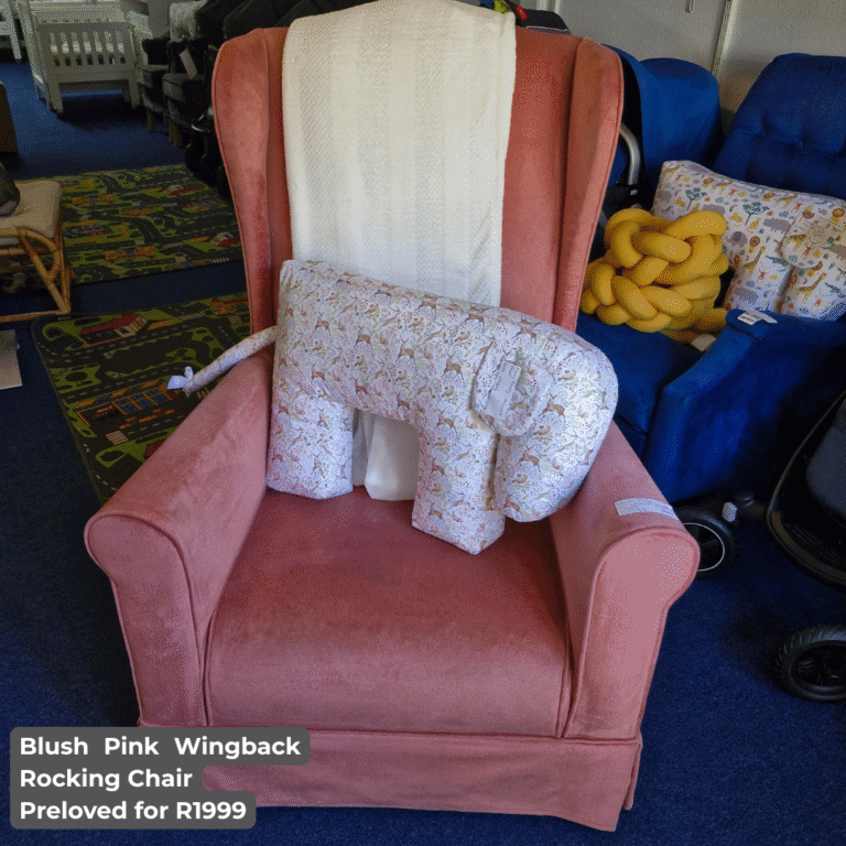 Blush Pink Wingback Rocking Chair