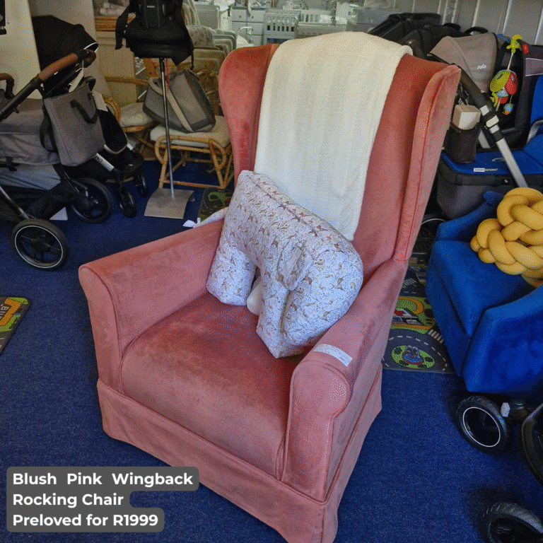 Blush Pink Wingback Rocking Chair