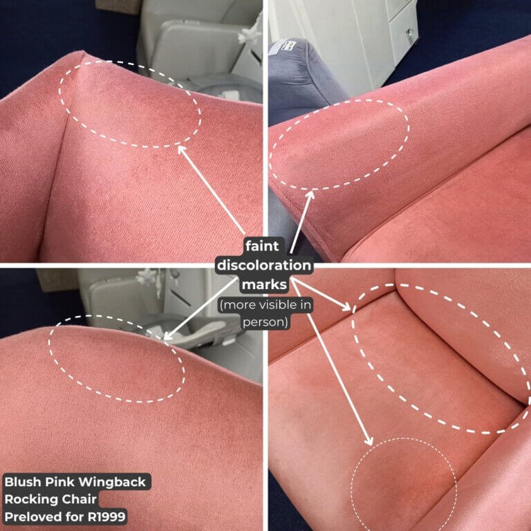 Blush Pink Wingback Rocking Chair