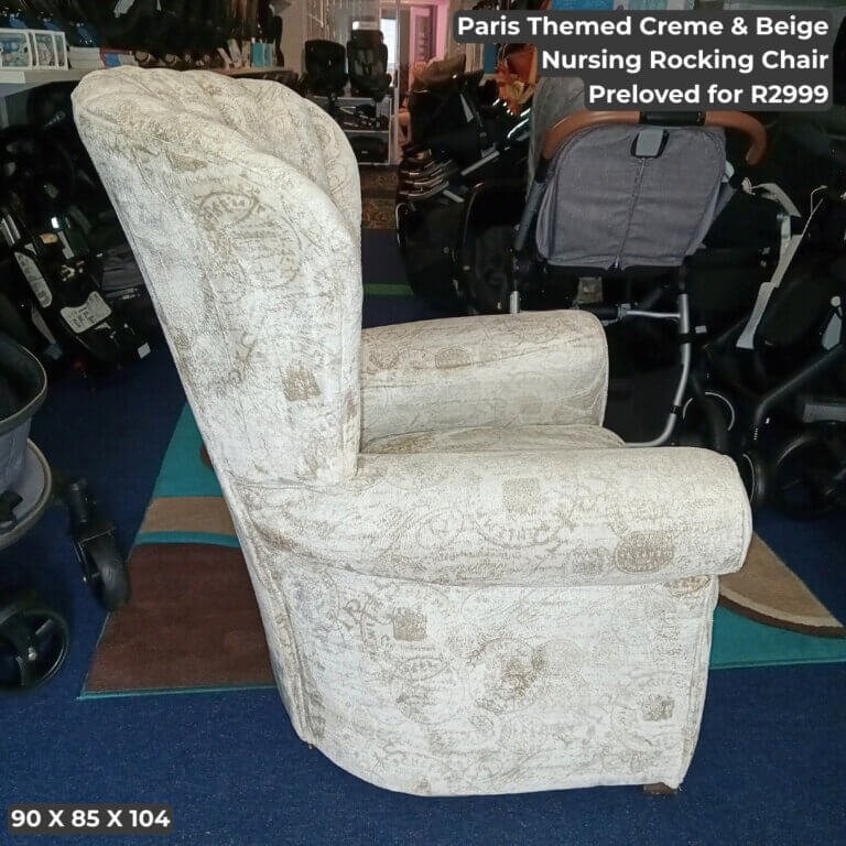 Paris Themed Creme & Beige Nursing Rocking Chair