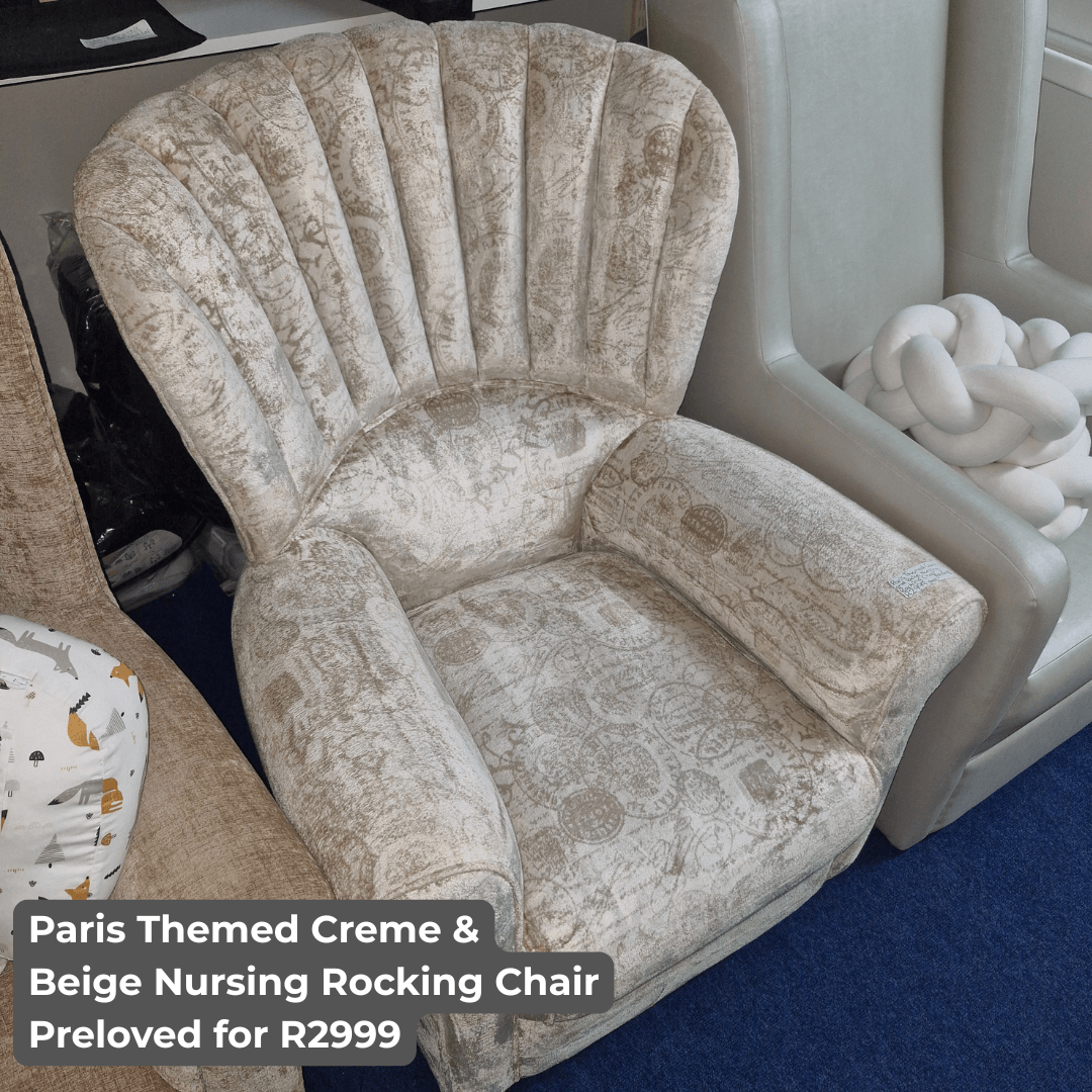 Paris Themed Creme & Beige Nursing Rocking Chair