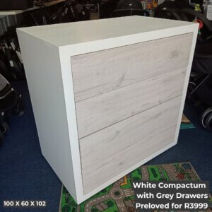 White Compactum with Grey Drawers