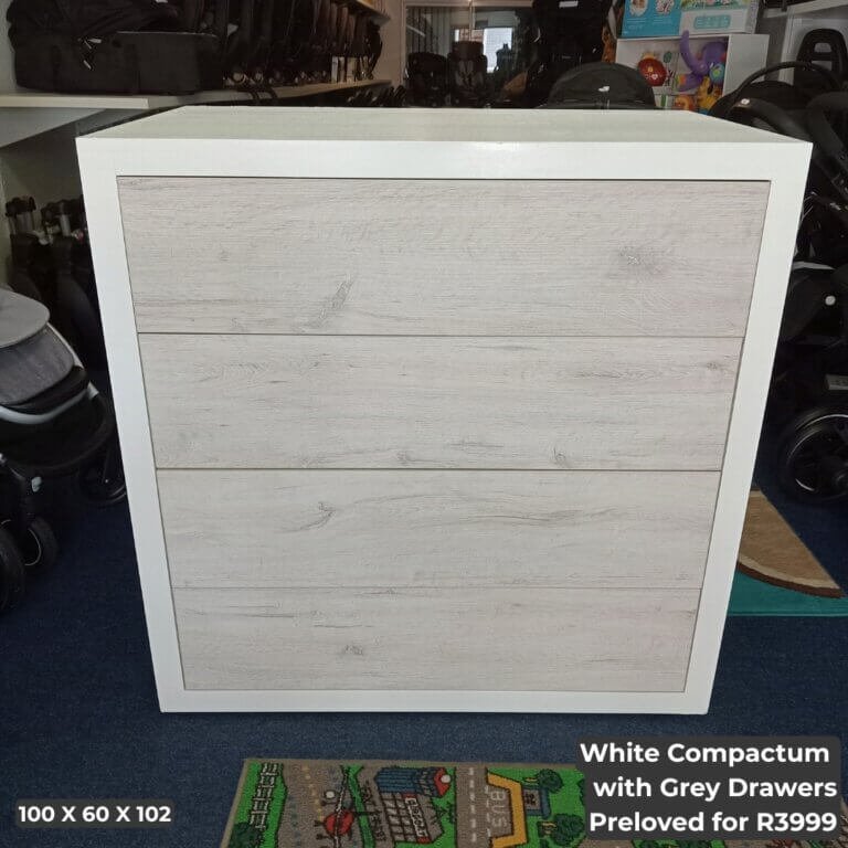White Compactum with Grey Drawers