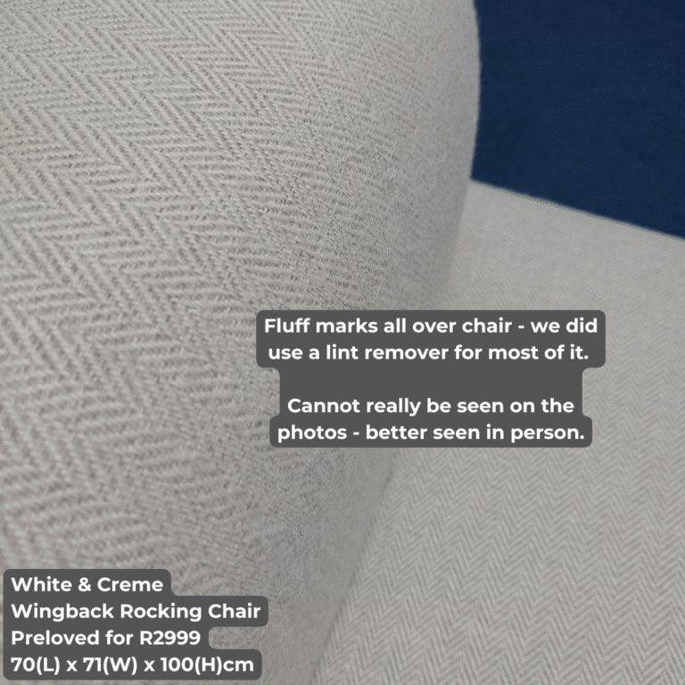 White & Creme Wingback Rocking Chair