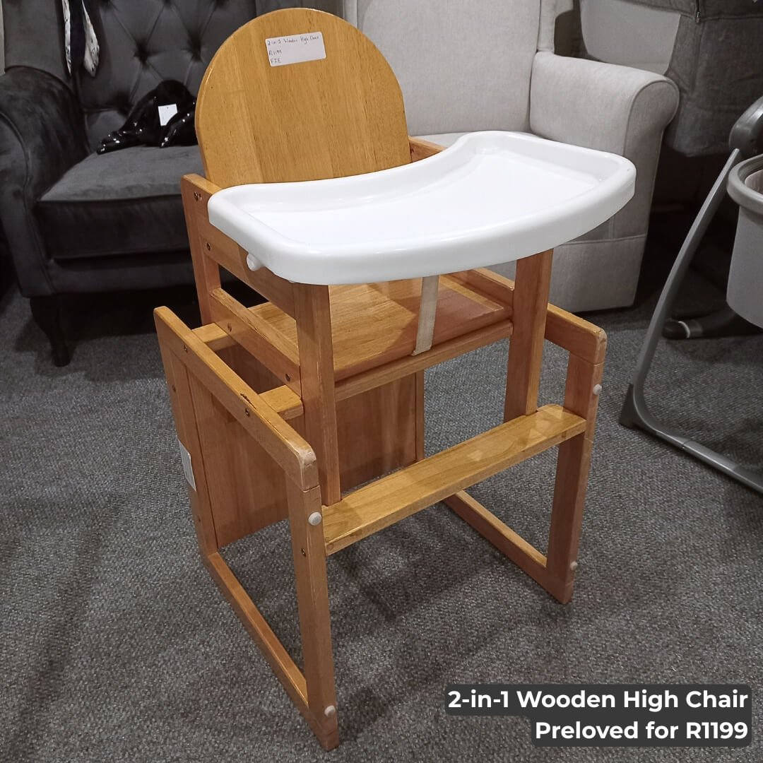 2-in-1 Wooden High Chair