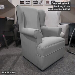 Grey Wingback Rocking Chair