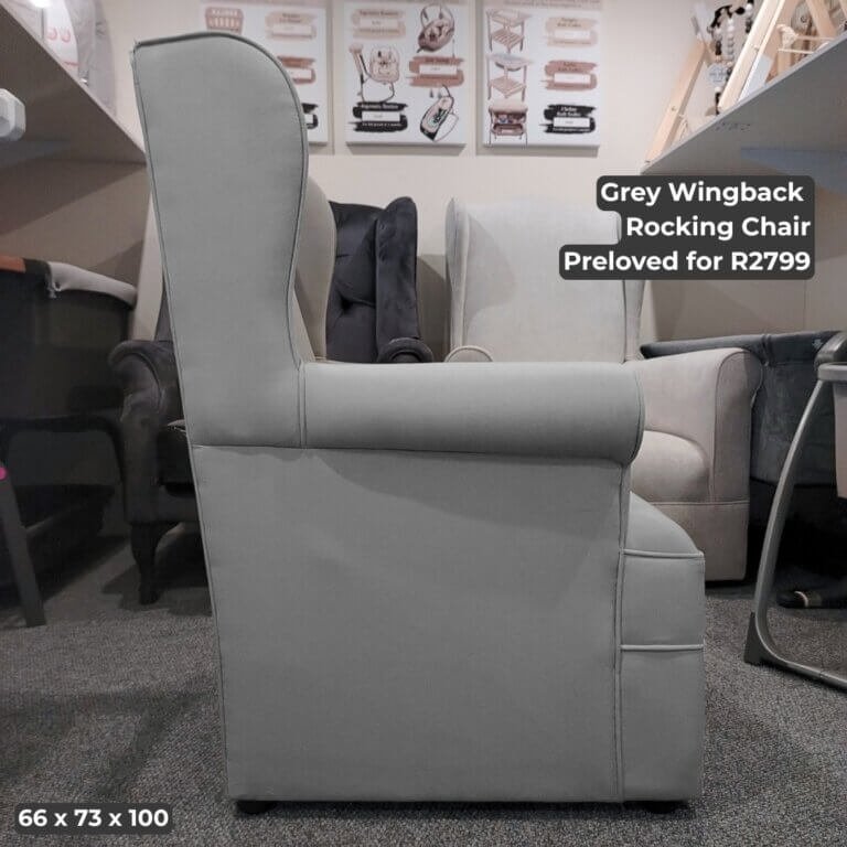 Grey Wingback Rocking Chair