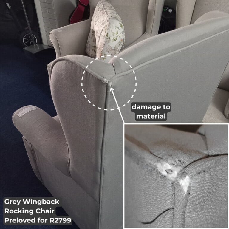 Grey Wingback Rocking Chair