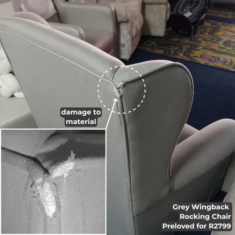 Grey Wingback Rocking Chair